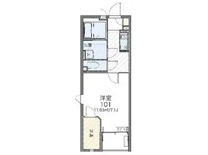 レオネクストセレーノ(1K/2階)の間取り写真