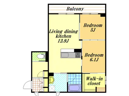 アンビシア(2LDK/3階)の間取り写真
