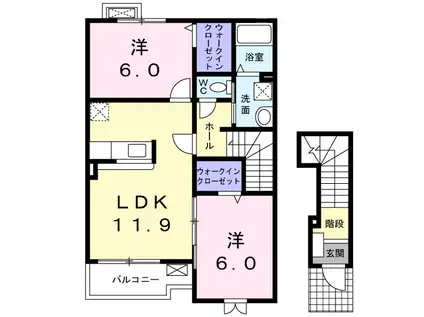 オアシスフォーエバー・M(2LDK/2階)の間取り写真