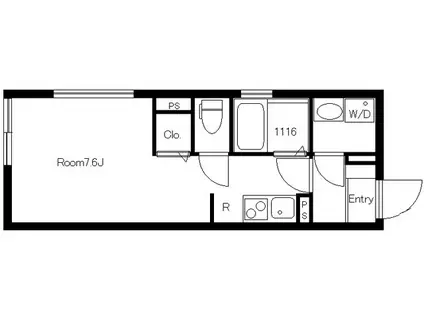 BLUE PALETTE 駒込(ワンルーム/2階)の間取り写真