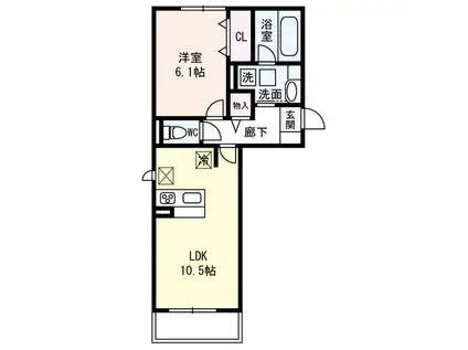 ハイドンホーフ(1LDK/3階)の間取り写真
