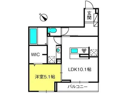 ノーブルヴィラ上尾(1LDK/3階)の間取り写真