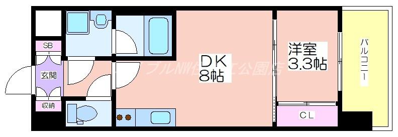スプランディッドあびこ駅前DUE(1LDK/3階)の間取り写真