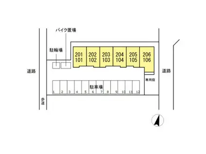 BLESS港南台(1LDK/1階)の間取り写真
