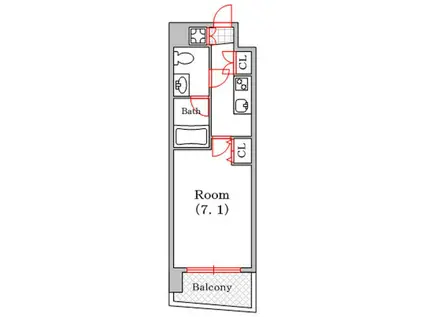ウィルドゥ九条南(1K/2階)の間取り写真