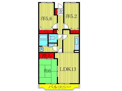 ラフィネ小倉(3LDK/1階)の間取り写真