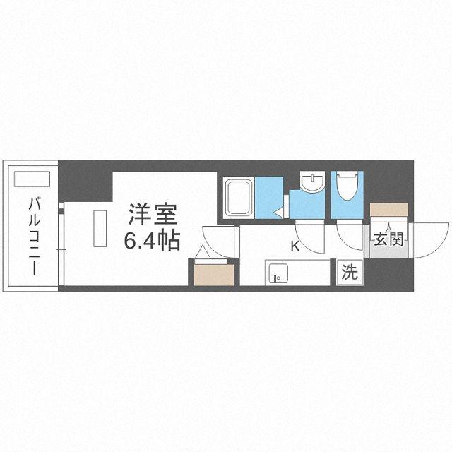 プレサンス桜ノ宮イーサリアル(1K/4階)の間取り写真