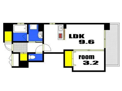 セントヒルズ幟町(1LDK/9階)の間取り写真