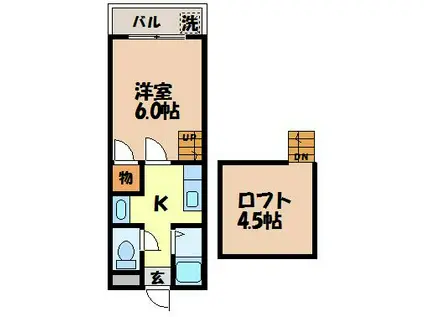 川平 インターマンション(1K/2階)の間取り写真