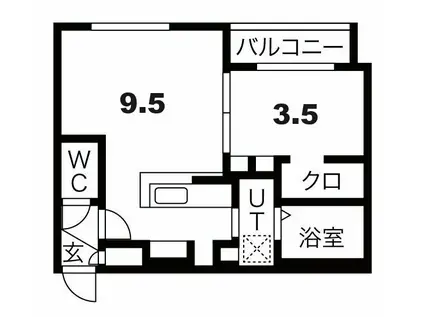 DPレジデンス南郷7丁目駅前(1LDK/4階)の間取り写真