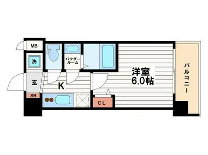 ドルチェヴィータ北浜(1K/9階)の間取り写真