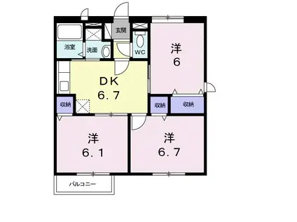 メゾン・サンライズ(3DK/2階)の間取り写真