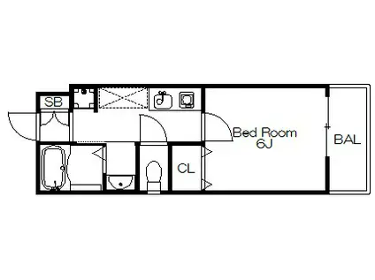 TIDE.STYLE FUKAE(1K/2階)の間取り写真