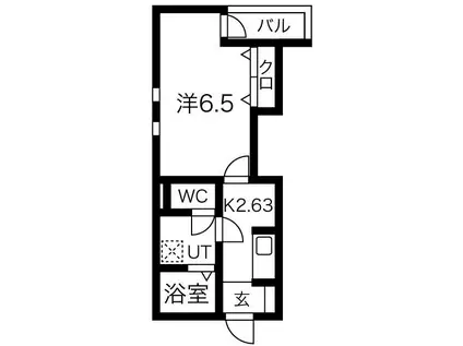 YTSハイツ若松町PART1(1K/1階)の間取り写真