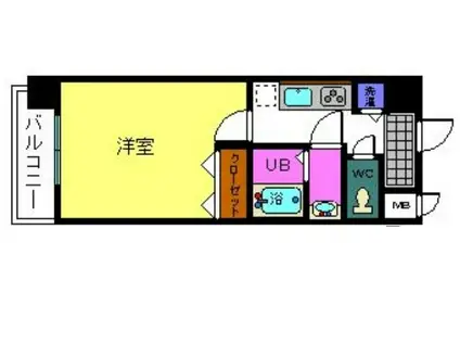 アスティオン三国ヶ丘(1K/4階)の間取り写真