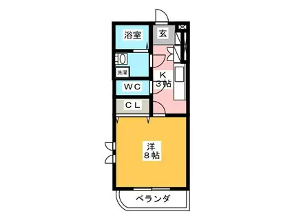 SUN GRASE(1K/3階)の間取り写真