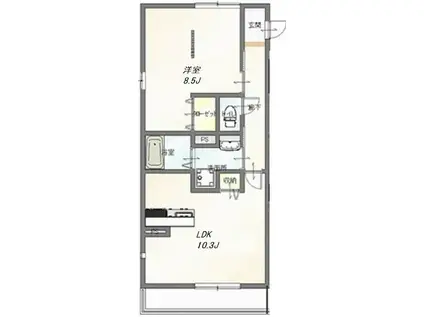 プルミエールIII(1LDK/2階)の間取り写真
