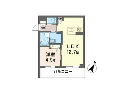 トロワベルテュ(1LDK/2階)の間取り写真