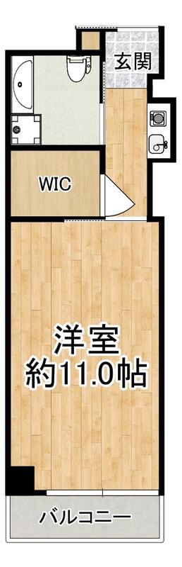 ジュリオ朝霧(1K/3階)の間取り写真