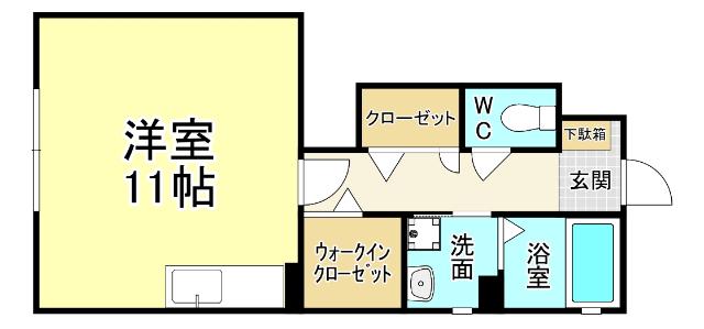 ウェルシー(ワンルーム/1階)の間取り写真