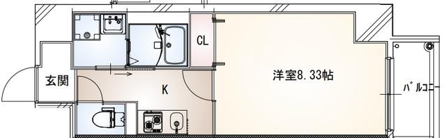 FREEDOM RESIDENCE 藤井寺岡(1K/5階)の間取り写真