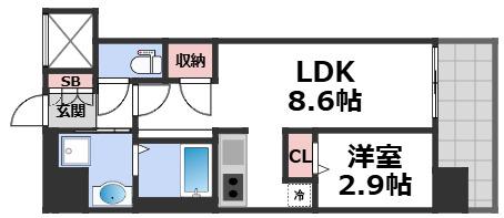コンフォリア・リヴ京橋(1LDK/10階)の間取り写真