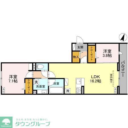 NOBLE RAFFINER戸塚東 A(2LDK/2階)の間取り写真