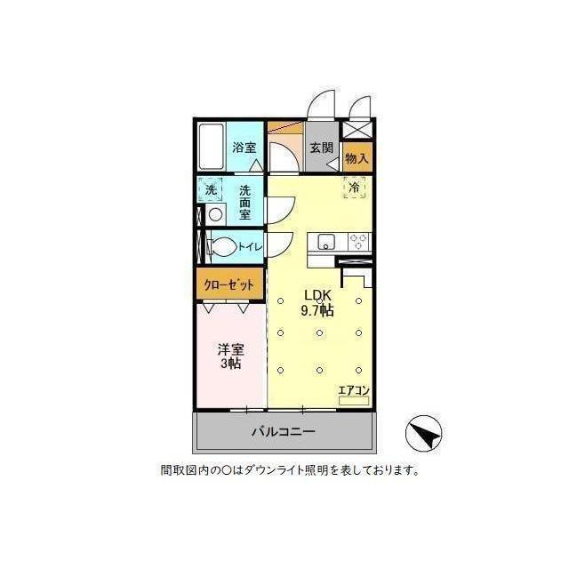 ツインハーモニーA(1LDK/2階)の間取り写真