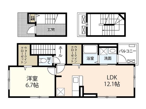 プリムローズ仁保(1LDK/3階)の間取り写真