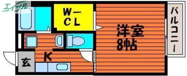 えとあはうすびぃ(1K/1階)の間取り写真