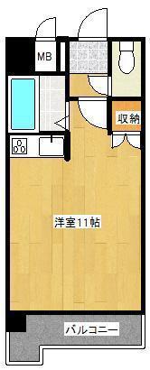 ビレ3号棟(1K/8階)の間取り写真