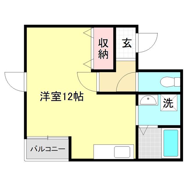 とさでん交通桟橋線 桟橋通四丁目駅 徒歩8分 3階建 築27年(ワンルーム/2階)の間取り写真