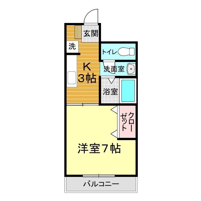 カレッジハイツ(1K/2階)の間取り写真