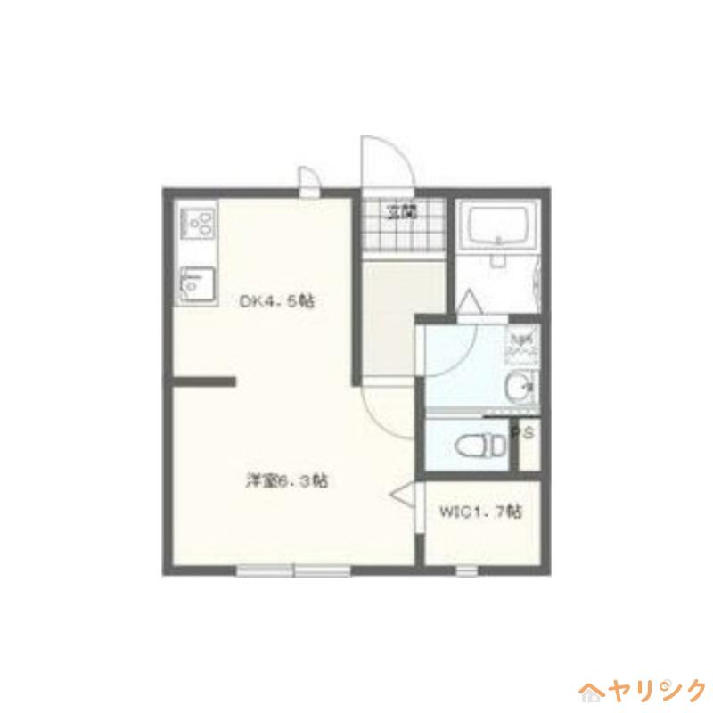 第3アンシックス(1DK/1階)の間取り写真