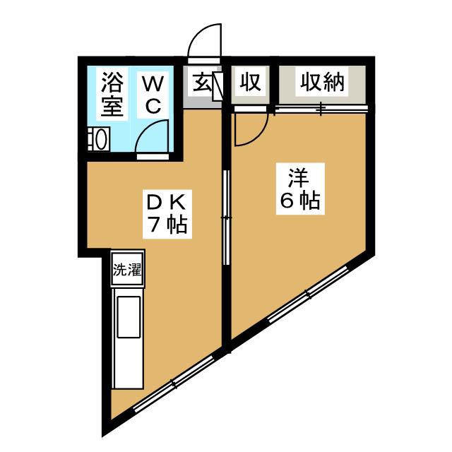 ボーグ坂本(1DK/2階)の間取り写真