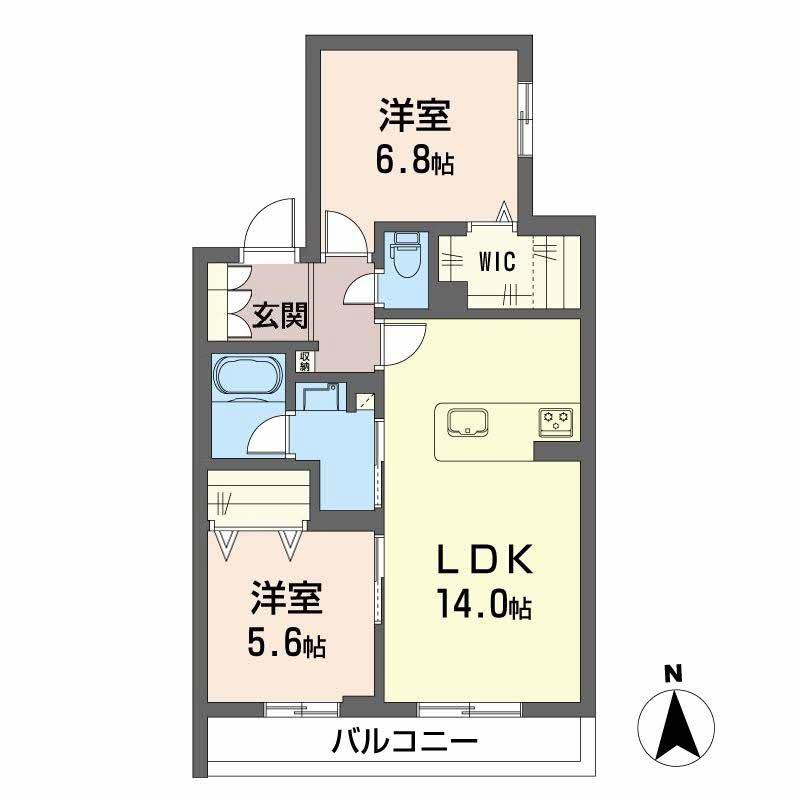 シャーメゾンラフォレ(2LDK/2階)の間取り写真