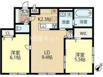 しののめムトウ(2LDK/4階)の間取り写真