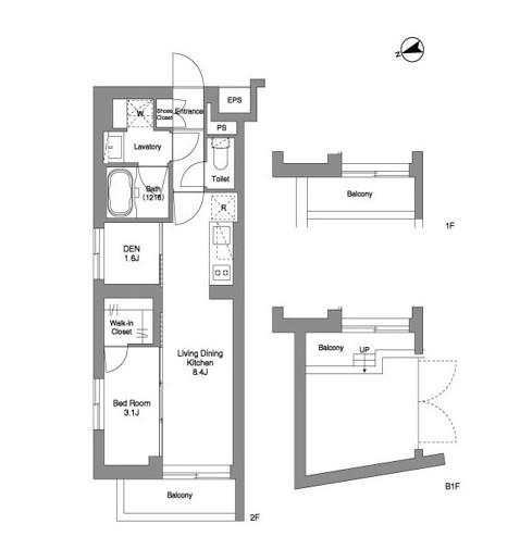 ORME COURT YOTSUYA(1LDK/B1階)の間取り写真