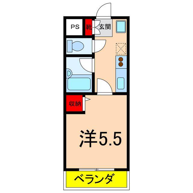 クレストンコート(1K/1階)の間取り写真