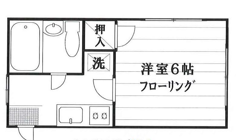 コーポチエ(1K/1階)の間取り写真