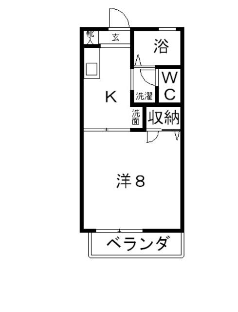 モアタウンMOZU B(1K/2階)の間取り写真