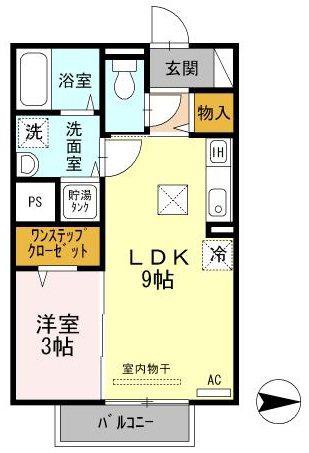 メゾンボナール(1LDK/1階)の間取り写真