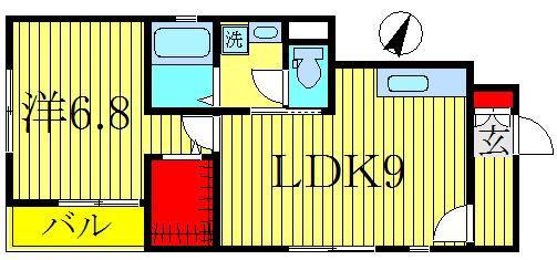 シリエージョ南柏(1LDK/1階)の間取り写真