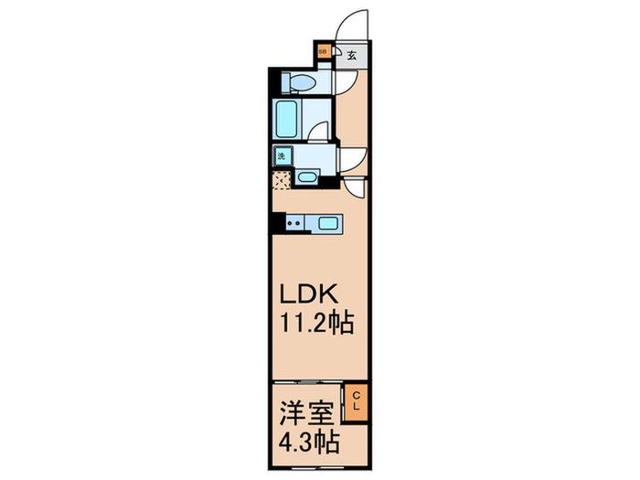 CREATIF池袋(1LDK/3階)の間取り写真