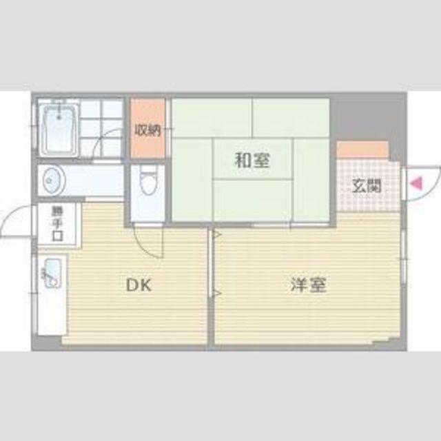 プレアール長居公園II(2DK/1階)の間取り写真