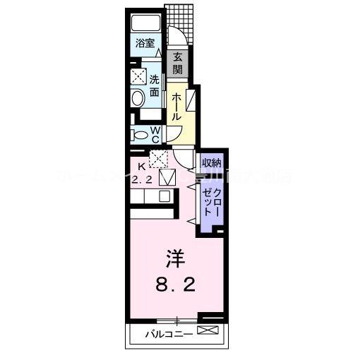 BB LIEN I(ワンルーム/1階)の間取り写真