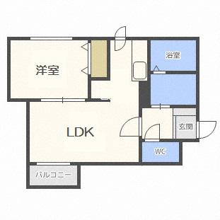 フォレストコート福住(1LDK/3階)の間取り写真