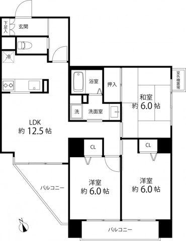 TS GARDEN東陽町(3LDK/9階)の間取り写真
