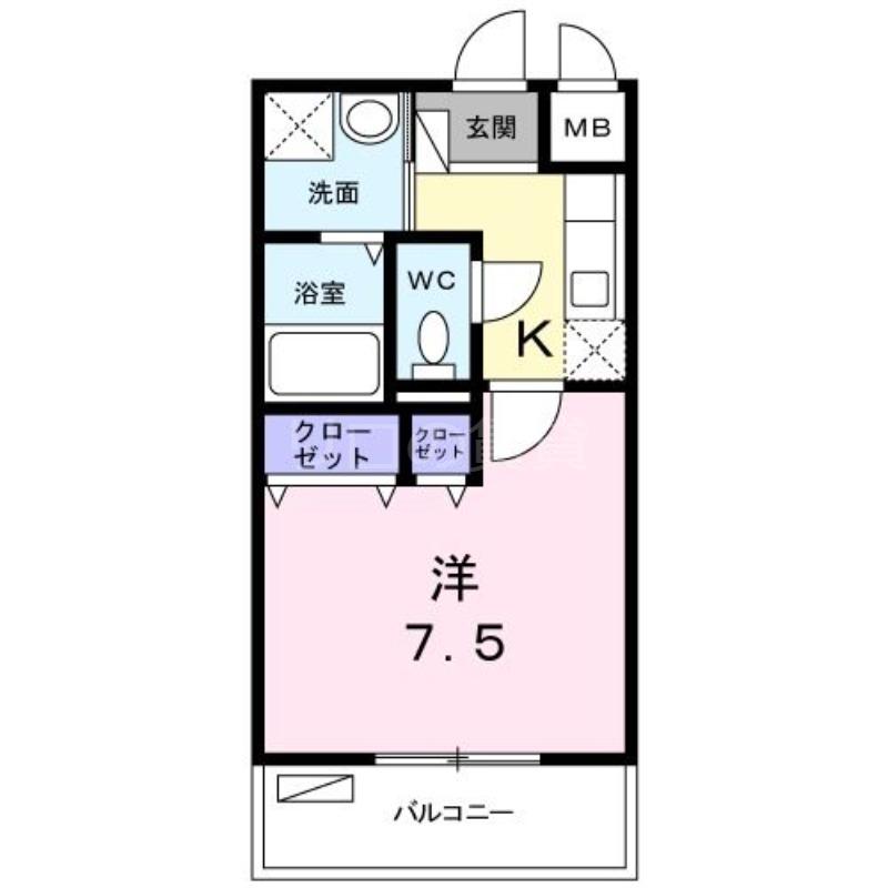 ヴィーダ ローザ(1K/2階)の間取り写真