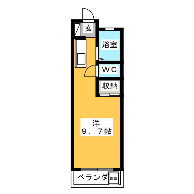 ハイツ島塚(ワンルーム/1階)の間取り写真